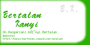 bertalan kanyi business card